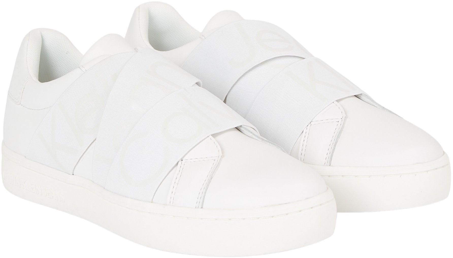 Calvin Klein Jeans Mujer Sneaker Suela Cupsole Classic Zapatillas, Blanco (Bright White/Creamy White), 37 EU