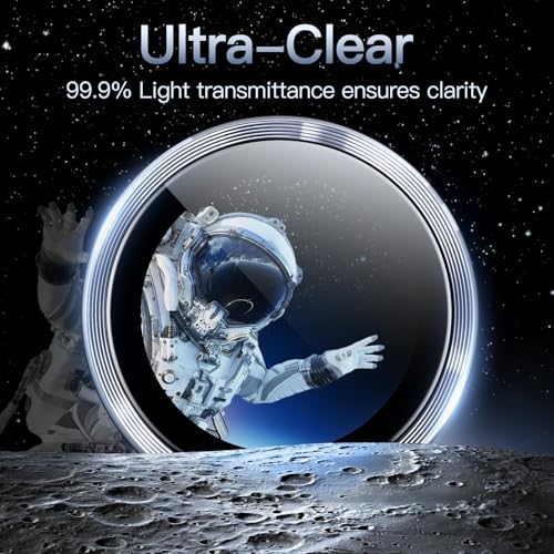 Image of JETech Camera Lens Protector for Samsung Galaxy S25 Ultra 5G, 9H Tempered Glass Metal Individual Ring Cover, Easy Installation Tray, HD Clear, 1 Set (Titanium Silverblue)