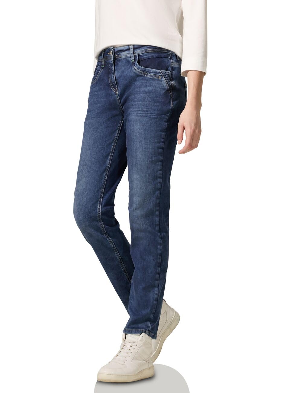 Cecil B378398 - Styl Scarlett Mid Blue Decorated Kobiety