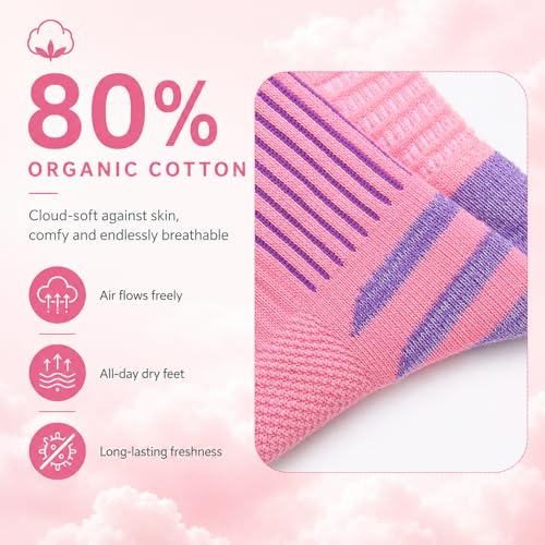 Image of IRAMY Compression Ankle Support Socks Women - Wicking, Cushioned Athletic, Plantar Fasciitis Relief 2 /3 /6 Pairs