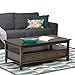 SIMPLIHOME Warm Shaker SOLID WOOD 48 inch Wide Rectangle Rustic Coffee Table in Tobacco Brown, for the Living Room and Family Room