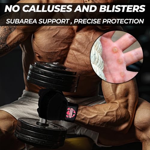 FIGHTSENSE Guantes de Gimnasio para Hombre y Mujer,Guantes de Levantamiento de Pesas con Agarre Mejorado,Palma Acolchada,Muñequeras Ajustables y Diseño Transpirable - Imagen 5