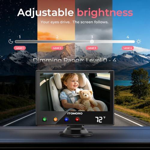 Image of ITOMORO Baby Car Camera 1080P, Temperature Display, Auto IR Night Vision
