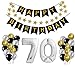 Produktbild Geburtstag Dekoration Set, Deko Geburtstag, Geburtstagsdeko, Happy Birthday Dekoration. Zahlen Luftballons Silber XXL + 24 Große Geperlte Ballons + 1 Happy Birthday Banner (70)