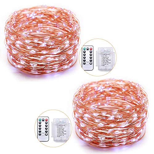 Fairy String Lights 60Led Fairy Lights Battery Operated with Remote Controller,20ft Copper Wire Starry Lights,Ambiance Lighting for Outdoor,Garden,Home,Christmas,Party,Decorations(White,2-Pack) Fairy String Lights 60Led Fairy Lights Battery Operated with Remote Controller,20ft Copper Wire Starry Lights,Ambiance Lighting for Outdoor,Garden,Home,Christmas,Party,Decorations(White,2-Pack)
