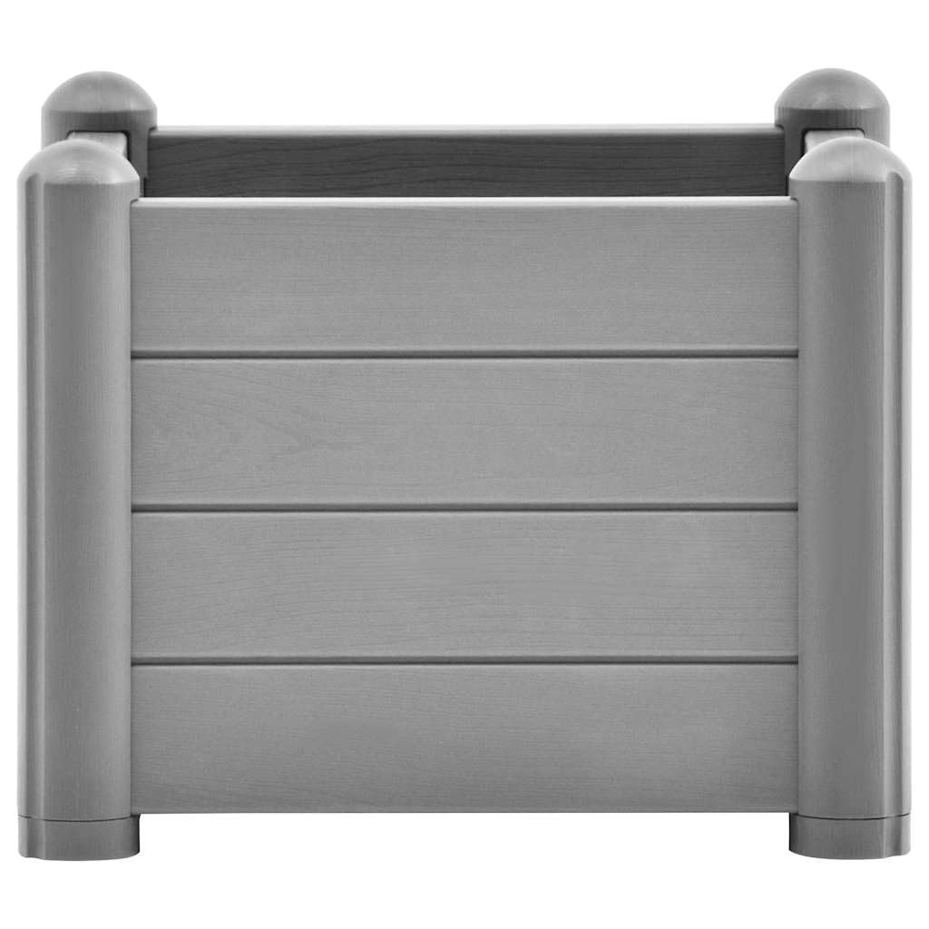 Garden Raised Bed PP Stone Gray, 43 x 43 x 35 cm, duży pojemnik na rośliny z drenażem, do użytku wewnątrz i na zewnątrz, do ogrodu, na balcony, patio i podwórko