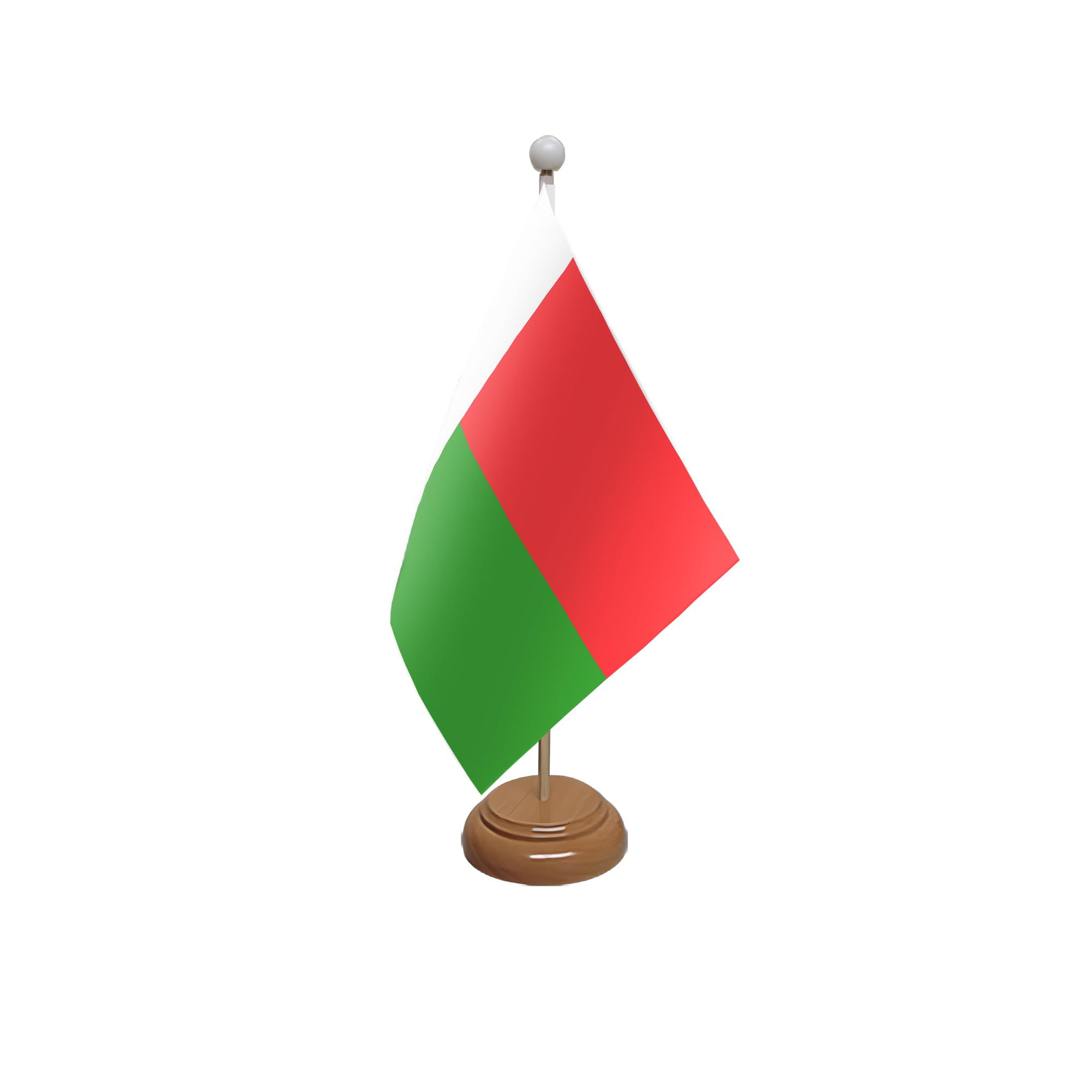 Flagtex Madagascar Wooden Table Flag With Wooden Base