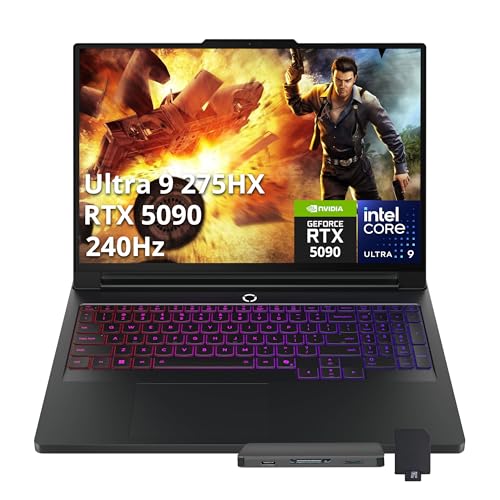 Image of Lenovo Legion Pro 7i 16 inch WQXGA OLED 240Hz Gaming Laptop, Intel Ultra 9 275HX, GeForce RTX 5090, 32GB DDR5, 2TB Storage(1TB SSD+1TB Docking Station Set), Backlit Keyboard, WiFi 7, Win 11 Pro, Black