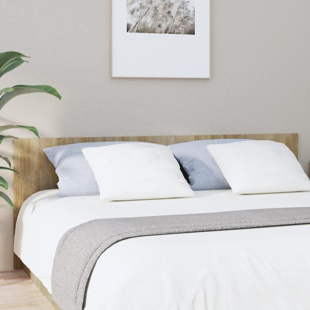 vidaXL Tête de Lit Murale Meubles de Chambre à Coucher Accessoire de Lit Tête de Cadre de Lit Double Chêne Sonoma 200x1,5x80 cm Bois d'Ingénierie