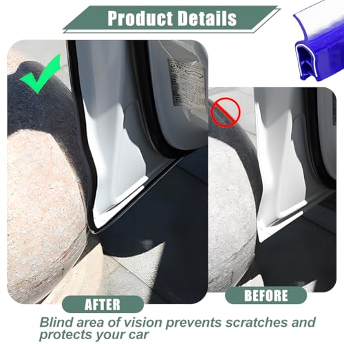 Image of Osilly Car Door Protector Edge Guards, 33Ft Anti Collision U Shaped Automobile Door Seal Protector, No Glue Vehicle Exterior Edge Trim Protective Strip Accessories, Universal Fit (Blue)