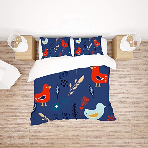 Housse de couette lit jumeau imprimée parure de lit 3 pièces tissu polyester