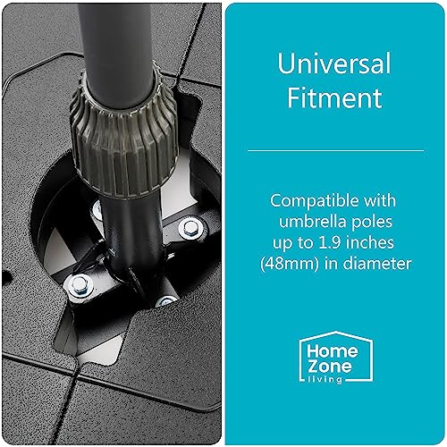 Image of Home Zone Living 168lb Offset Cantilever Fillable Patio Umbrella Base, 18in | Stand, Pole Holder, Water, Fits Poles Up to 1.9 in Diameter, UV Resistant, Lawn, Deck, Backyard, Garden, Pool, Outdoor