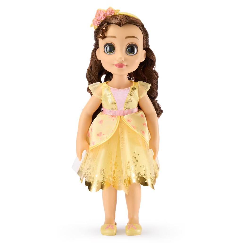 Disney Store Poupée officielle Belle Once Upon a Story – Jouets de princesse Disney 40,6 cm avec yeux réfléchissants avec pupille 3D et iris, costume détaillé, peigne à cheveux et chaussures – Livré