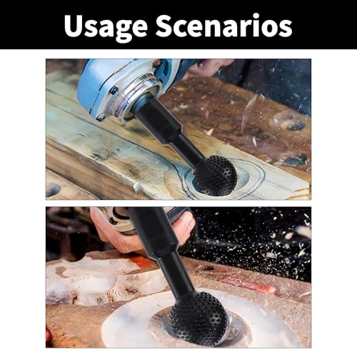 Holzfräser für Bohrmaschine, 40 mm Durchmesser Kugelfräser Holz Fräsbohrer, Holzfräser für Winkelschleifer, Holzraspel für Bohrmaschine Kugelbohrer Holz, Geeignet für 100 mm Winkelschleife