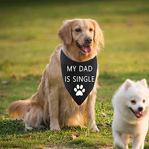 Generic Fun Dog Bandana My Momdad Is Single Triangle Dog Scarf Decorations Accessories Puppy Pet Scarves (My Dad Is Single) #TOP2