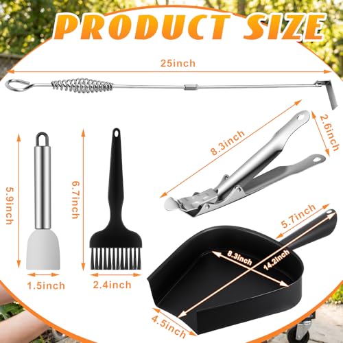 Set Kit 5 Piezas Limpieza Parrilla Carbón Acero Inox miniatura 2