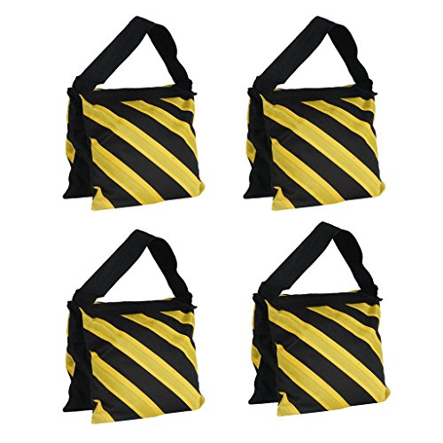 Balsa Circle 4 pcs Black and Yellow Heavy Duty Sand Weight Saddle Bags for Photo Video Backdrops Studio Stands - Wedding Ceremony