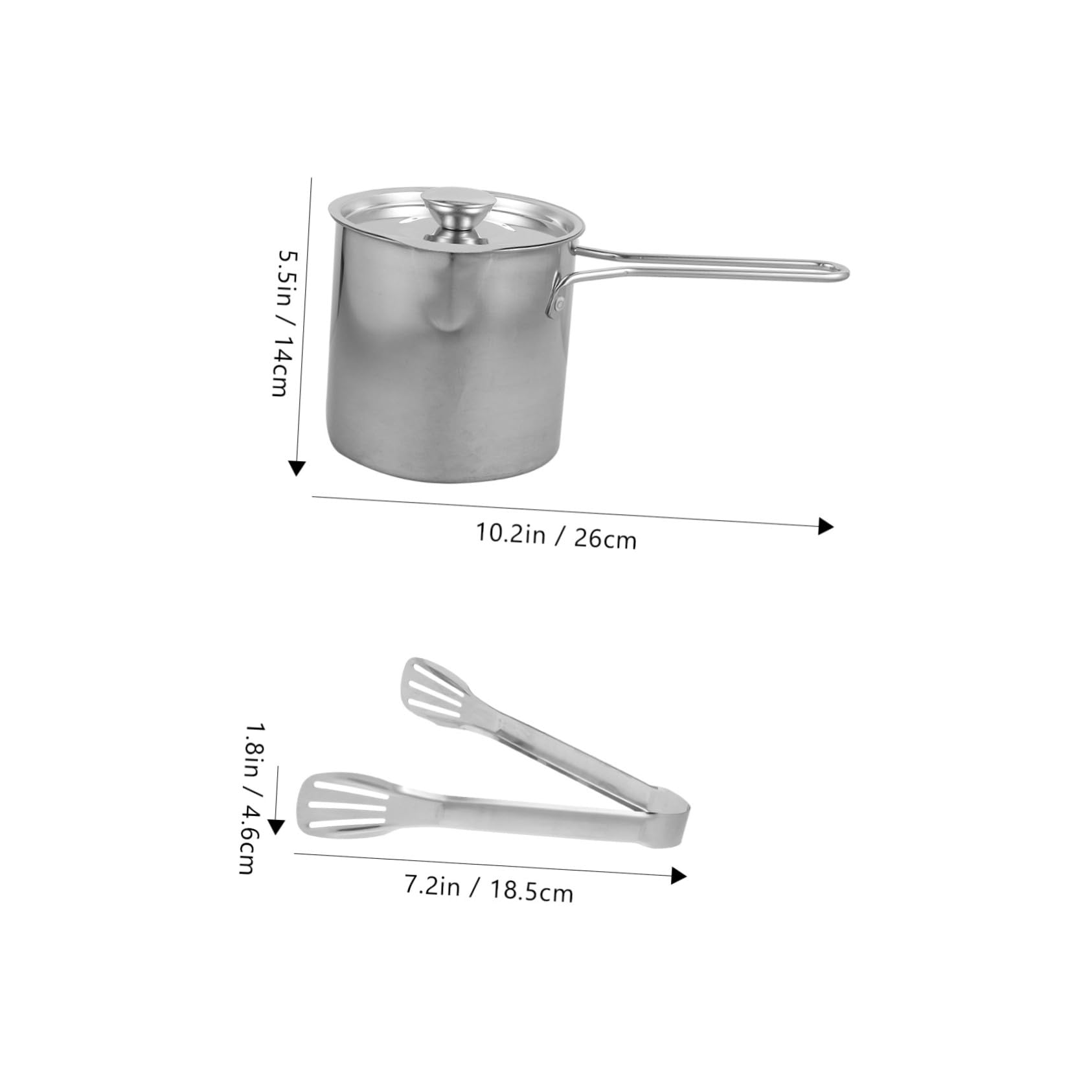 DIYEAH 1Set Stainless Steel Deep Fryer Pot Household Frying Pot with Nonstick Surface and Food Tong Kitchen Cooking Tool with Strainer for Efficient Frying