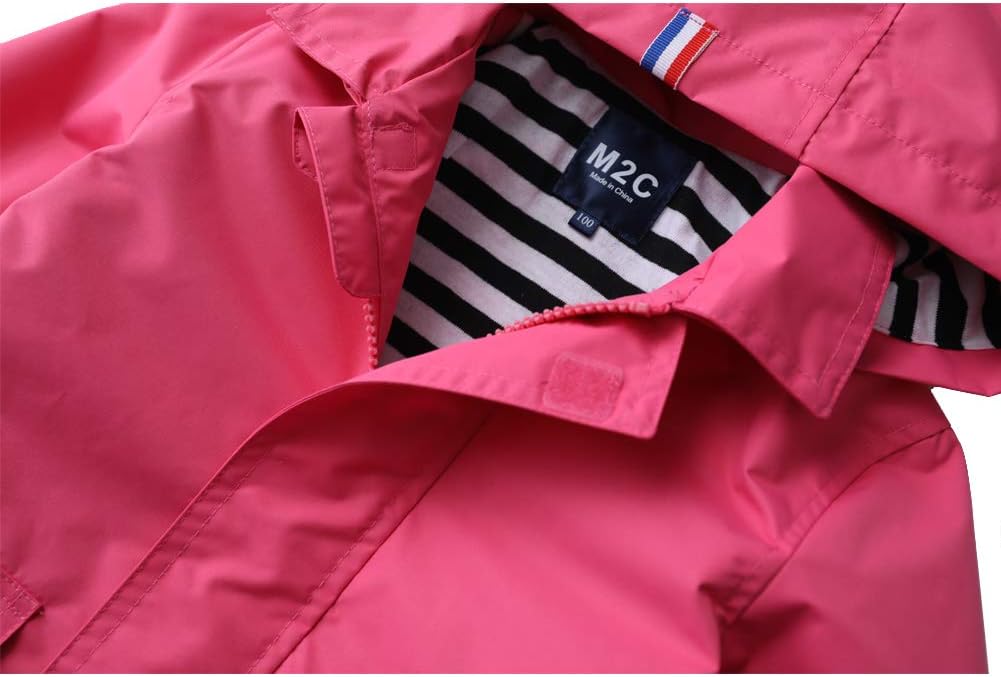 M2C Boys Girls Hooded Cotton Lined Rain Jacket Light Windbreaker - Image 2