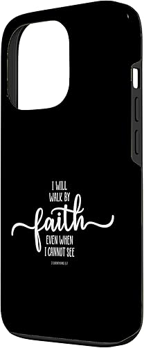 Miniatura 23 de Funda para iPhone 12 Pro Max con texto en inglés "I Will Walk By Faith, God Jesus Christian Bible Inspiration