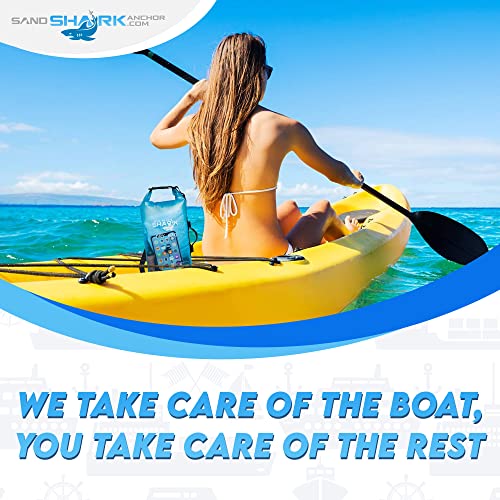 Bolsa seca impermeable SandShark 3L - Bolsa de playa con funda transparente para teléfono, saco enrollable para bote, rafting, senderismo, camping, pesca - esenciales de viaje, accesorios para kayak y bote (3L) miniatura 4