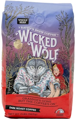 Raven's Brew Coffee Full Bodied Coffee Dark Roast Whole Bean - Wicked Wolf 2lb
