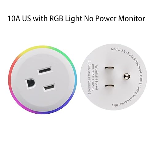 Miniatura 7 de MOES Enchufe inteligente WiFi Smart Power Socket con luz nocturna LED RGB, control remoto inalámbrico con Smart LifeTuya App, salida compatible con