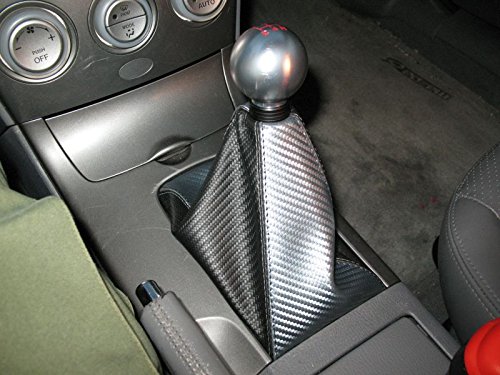 RedlineGoods Shift Boot Compatible with Mazda 6 2003-08. Tailor Made - not Universal. Genuine top-Grade Italian Black Suede (Alcantara) with Red Thread