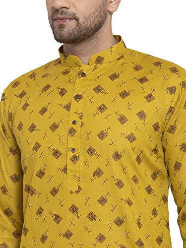 Image of KRAFT INDIA Men's Cotton Printed Stylish Ethnic Wear Kurta Pyjama