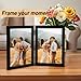 AEVETE 5x7 Picture Frames Double Hinged Wood Folding Photo Frames Vertical with Plexiglass Front, Black