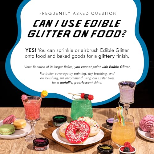 Image of MONEGASQUE Ocean Blue Edible Glitter for Drinks & Cakes, Drink Glitter, 10g