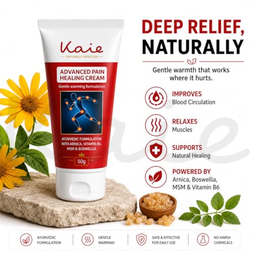 Image of Japanese Advanced Pain Healing Cream, Deep Relief from Back Pain, Knee Pain, Neck Pain, Shoulder Pain & Sprains, Natural Ingredients - Vitamin B6, MSM, Arnica, Boswellia | 50 g, pack of 1