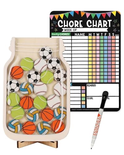 JIRVEX Tabla de Recompensas para Niños con 30 Estrellas y Pizarra Magnética Infantil - Sistema de Recompensas para Casa, Escuela y Aula (Bolas de Colores)