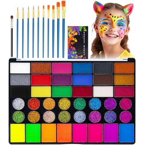 KICNIC Kinderschminken Set, 42 Farben Gesichtsfarbe...
