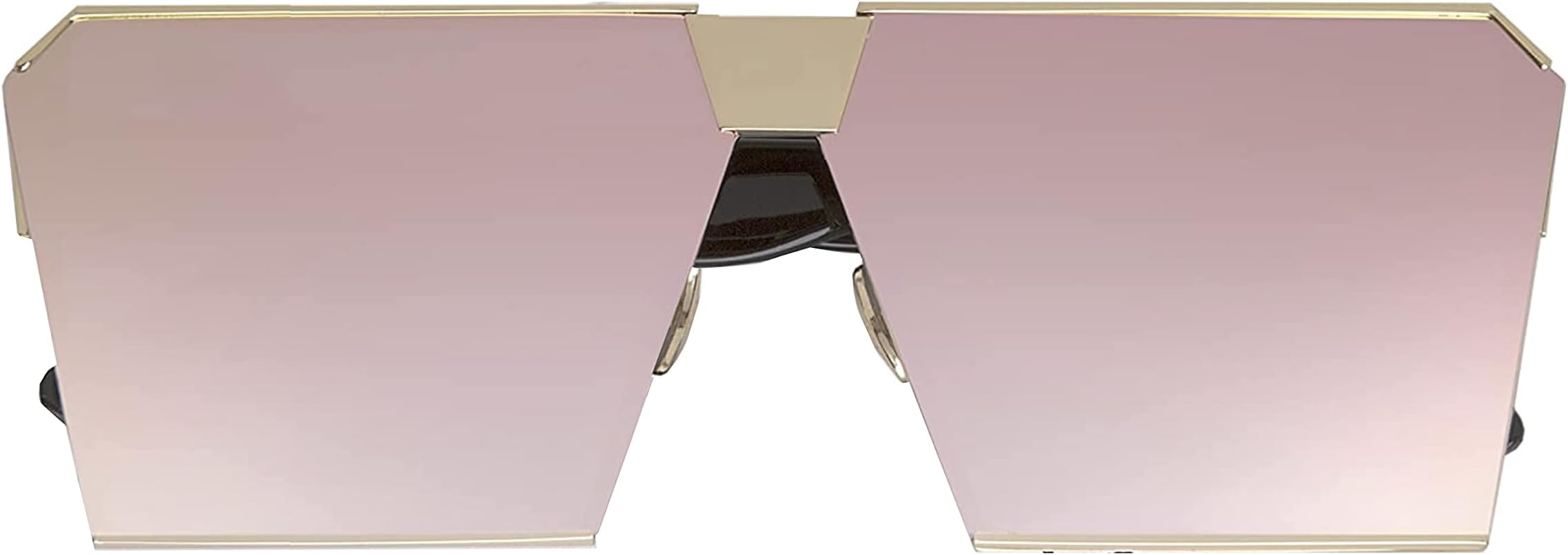 Oversized Square Sunglasses with Flat Top Metal Frame (PINK)