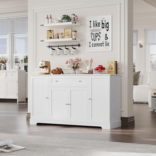 Hithos 54 Inch Buffet Cabinet With Storage, Modern Kitchen Buffet Sideboard With Drawer thumb #2