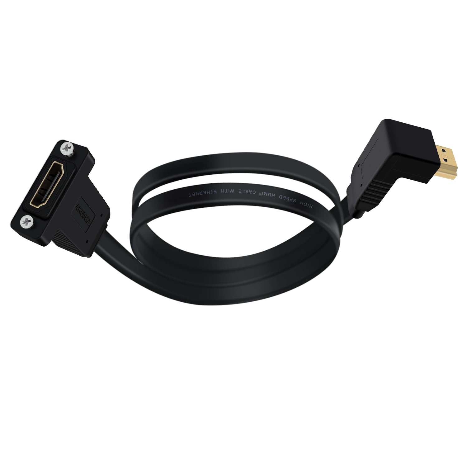 HDMI Prolunga A Pannello Con Connettore 90° (0,5m) – Maschio/Femmina Con Montaggio A Vite Per PC E TV 4K 60Hz - 5