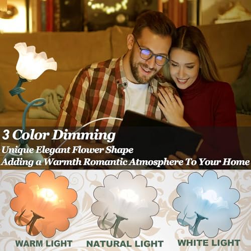 Qvzczvq QVZCZVQ-35 Flower Lamp,Dimmable Flower Table Lamp With Remote & 3 Lighting Modes With E26 Bulb Adjustable Brightness Flower Desk Lamp,Living Room Bedroom Room Vintage Flower Lamp Home Decoration thumb #1
