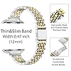 MioHHR Slim Straps Compatible with Apple Watch Strap 38mm 40mm 41mm,Thin Stainless Steel Metal Chain Band for Women iWatch Straps Series 8 7 6 5 4 3 2 1 SE,Silver/Gold #3