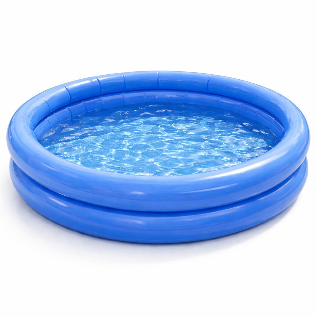 Piscina hinchable, color azul, redonda, para niños y adultos, para jardín, funda de PVC resistente para diversión en el agua (∅114 cm)