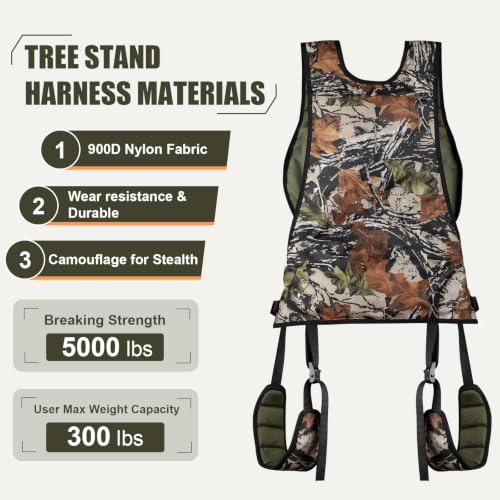 Image of Kalkal Tree Stand Harness, Hunter Safety System Harness for Tree Stand, Lightweight Padded Hunting Safety Harness for Men