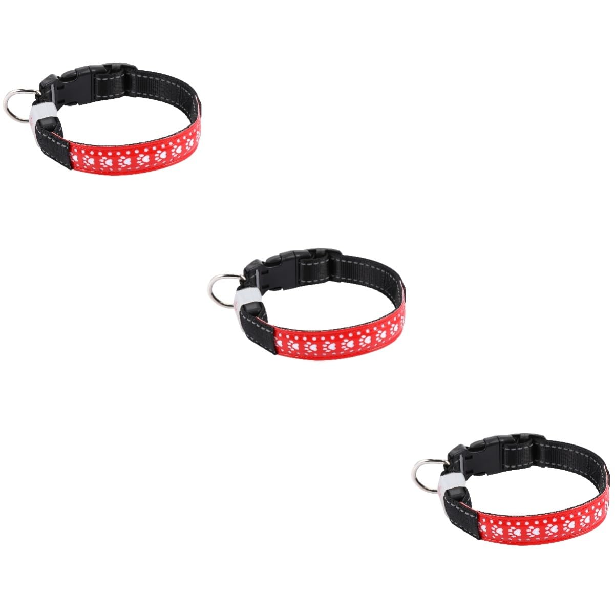 Didiseaon 3pièces Collier Lumineux pour Chien PU Et LED Clignotant Accessoire pour Animal pour Promenades Nocturnes