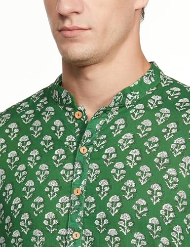 Image of Amazon Brand - Symbol Men's 100% Cotton Everyday Mid Length Casual Kurta - Regular Fit (Available in Plus Sizes)