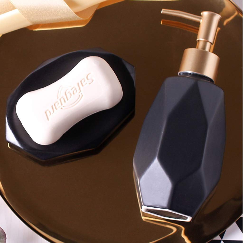 HYLR Lujosas cerámicas Mordern Juego de Accesorios de baño 5 Piezas Suministros de baño Juegos de Porta cepillos de Dientes Taza Taza de Enjuague dispensador de jabón Decoración de baño Bathroom Sets