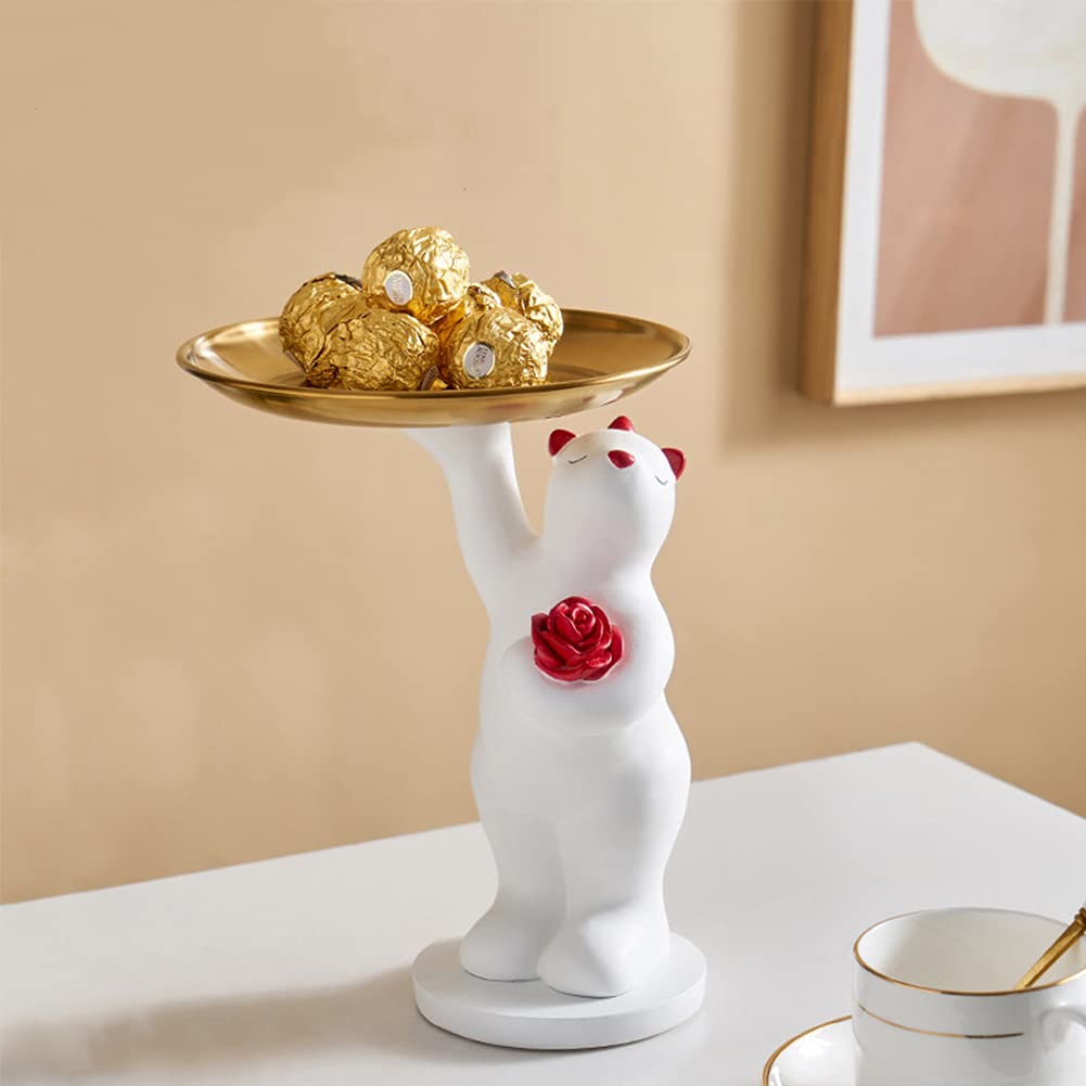 Amazon.com: WAYUTO Resin Polar Bear Sculpture with Metal Tray Amazon.com: WAYUTO Resin Polar Bear Sculpture with Metal Tray