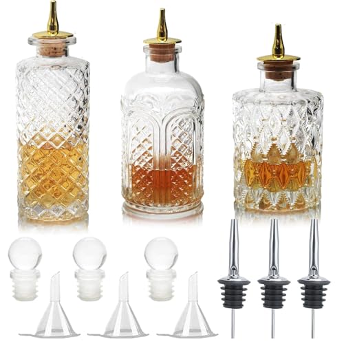 SuproBarware Bitters Bottle for Cocktails - Glass Dasher Bottles with Dash Tops Great for Bartender Home Bar