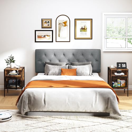 Listado de Cabecera Queen disponible en línea para comprar. 43 HOMEMAKE FURNITURE Cabecera de Cama Queen Tapizada con Altura Ajustable, Patas de Madera, Acolchada, Fácil de Instalar, Color Gris