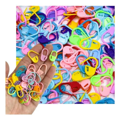 Kit Com 200 Marcadores de Ponto Cadeado Colorido Newz para Tricô, Crochê e Amigurumi com Estojo Organizadores | Plástico Durável para Artesanato