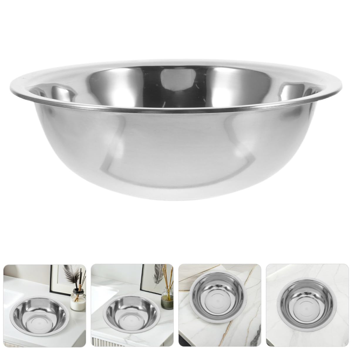 Mipcase Vaschetta per pediluvio in acciaio inox con design spazioso e superficie facile da pulire, moderna e minimalista, per pediluvio e bagno, 32 cm