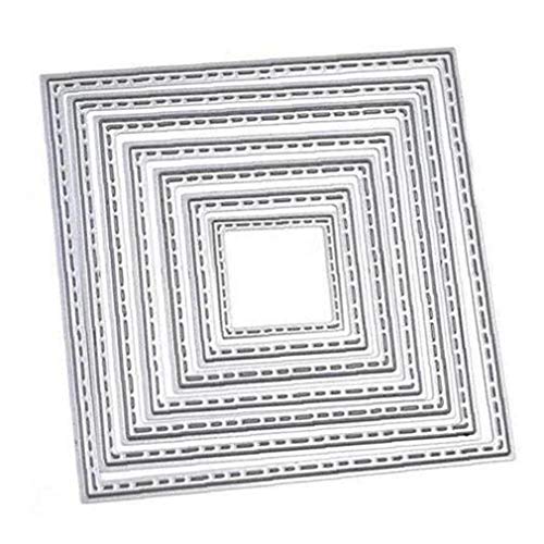 Zonfer 7 Pièces en Métal Carré Cadre De Coupe Timbres Craft Die Die Cut Card Embosser Making Stencil Craft Album Photo Modèle Die